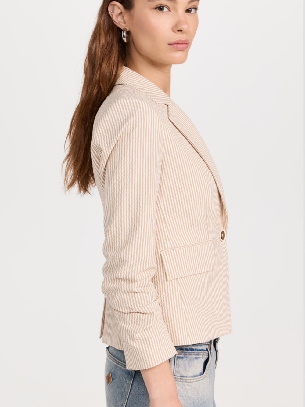Veronica Beard Cream Striped Aaliyah Dickey Jacket size 4 ( sample line) - Picture 3 of 8